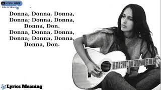 Joan Baez  Donna Donna  Lyrics Meaning [upl. by Nanci]