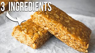 ONLY 3 Ingredients  NO BAKE Oatmeal Bars [upl. by Sher]