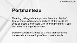 Portmanteau Meaning [upl. by Hpotsirhc]