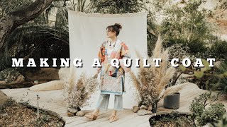 QUILT COAT TUTORIAL  A BIG project in a tiny house [upl. by Helbonnah]