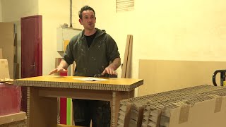 Cantal  un artisan fabrique des meubles en carton [upl. by Junie610]