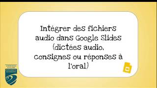 Insérer un fichier audio dans Google Slides [upl. by Atteiluj]