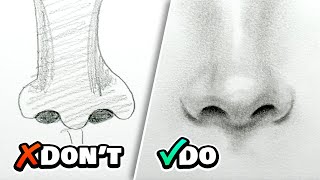 DOs and DON’Ts How to Draw a Realistic Nose [upl. by Ardnyk]