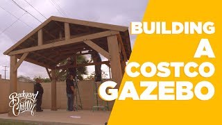 Backyard Ideas Building A COSTCO Gazebo [upl. by Nirel700]