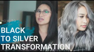 HOW TO FROM BLACK TO SILVER HAIR [upl. by Orson808]