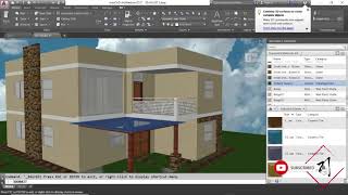 How to render a 3D drawing in AutoCAD [upl. by Skinner]