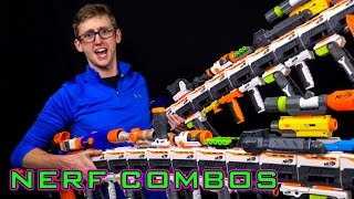 NERF COMBOS  RAPIDSTRIKE ATTACHMENT CHALLENGE [upl. by Aihsoj]