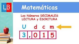 Los Números DECIMALES LECTURA y ESCRITURA ✔👩‍🏫 PRIMARIA [upl. by Hubsher]