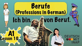 A1 German lesson 10  Berufe  Professions in German [upl. by Drofub964]