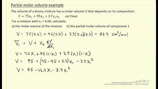 Partial Molar Volume Example [upl. by Tessler]