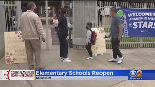 Elementary Students Return To Schools In Anaheim [upl. by Kam]