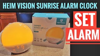 SET ALARM Heim Vision SunRise Alarm Clock A80S Wake Up Light [upl. by Amye]