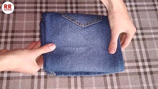 How to Fold Jeans Genius SpaceSaving Hacks [upl. by Lockwood]