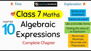 Class 7 Maths Algebraic Expressions [upl. by Dido]