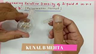 PYCNOMETER METHOD TO FIND RELATIVE DENSITY OF LIQUIDS [upl. by Ilsel]