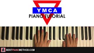 HOW TO PLAY  YMCA Piano Tutorial Lesson [upl. by Booma]