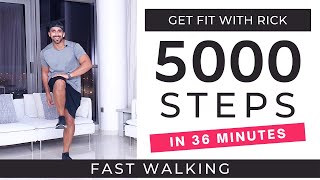 FAST Walking Workout  5000 Steps in 36 minutes  Steps at home  Walk to the Beat [upl. by Naimerej]