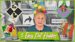 5 Easy Pot Holders  The Sewing Room Channel [upl. by Maer]