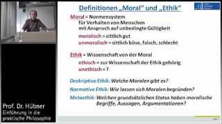 Praktische Philosophie 1a Ethik und Moral  Begriffsklärungen [upl. by Mariam]