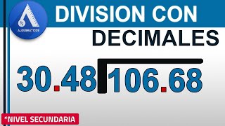 DIVISIÓN CON PUNTO DECIMAL EN EL DIVISOR Y DIVIDENDO Nivel Secundaria [upl. by Marsland]