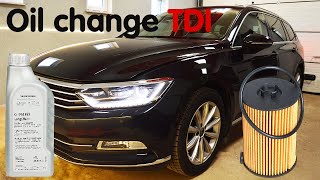 How To Change Oil Volkswagen Passat B8 2014  2020 TDI Engine Audi Skoda VW [upl. by Lillis]