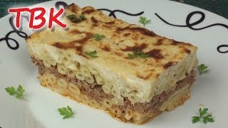 Pastitsio Recipe  Baked Pasta with Meat and Bechamel Topping [upl. by Clovah160]