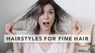 3 Quick and Easy Hairstyles for FINE HAIR [upl. by Ennylcaj]