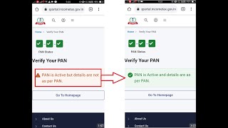 Verify Your PAN From incometaxgovin PAN Is Active But Details Are Not As Per PAN PAN Verify 2024 [upl. by Azer]