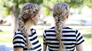 How to Topsy Tail Fishtail Braid with a French Braid [upl. by Ayr841]