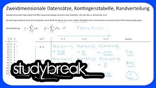 Zweidimensionale Datensätze Kontingenztabelle Randverteilung  Statistik [upl. by Hiett]