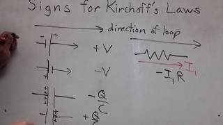 Signs for Kirchhoffs Laws [upl. by Fachan285]