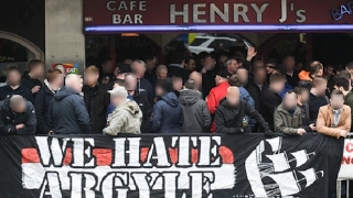 Exeter City fans in Plymouth [upl. by Aihtebat950]