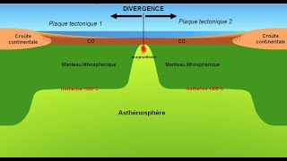 Formation des plaques tectoniques et divergence [upl. by Reba]