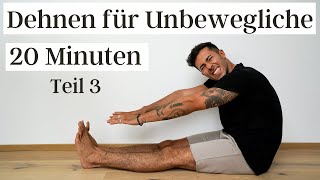 DEHNEN FÜR UNBEWEGLICHE Teil 3  20 Minuten Stretching für Anfänger amp Männer [upl. by Oznecniv]