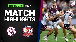 NRL 2024  Sea Eagles v Roosters  Match Highlights [upl. by Rosel]