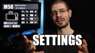 My Canon M50 Camera Settings  Manual Mode Hybrid Photo amp Video Setup [upl. by Neelahs885]