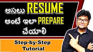 How to Write a Resume Explained in Telugu  Step by Step Tutorial for Resume Writing in Telugu [upl. by Bruning]