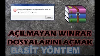 AÇILMAYAN WİNRAR DOSYALARI NASIL AÇILIR BASİT ÇÖZÜM [upl. by Cruickshank]