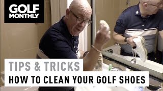 How to clean your golf shoes I Tips amp Tricks I Golf Monthly [upl. by Nahtonoj280]