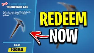 How To REDEEM The FREE OG Default Pickaxe Available NOW [upl. by Hgeilhsa]