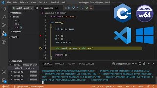 C Setup in VS Code with g and gdb on Windows 10 [upl. by Hanleigh]