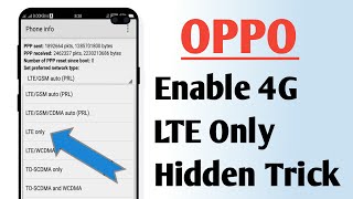 OPPO Phone How To Enable 4G LTE Only Hidden Setting [upl. by Elbertina138]