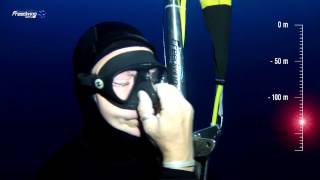 Andrea Zuccari  The deepest dive with the Mask Andrea Zuccari  175 mt No Limits Record Italiano [upl. by Enialahs]