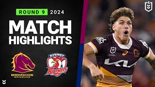 NRL 2024  Broncos v Roosters  Match Highlights [upl. by Ahseia]