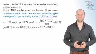 Steekproevenverdeling  Steekproefproportie en de normale verdeling havo A  WiskundeAcademie [upl. by Jolee]