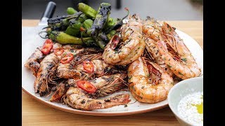 Andrew Zimmern Cooks Grilled Shrimp [upl. by Nilre389]