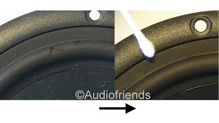 REPAIR HOLES INVISIBLE in speaker rubber surrounds of your speakers [upl. by Laws]