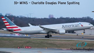 35 MINUTES of Plane Spotting at Charlotte Douglas International Airport December 2019 [upl. by Wootan476]