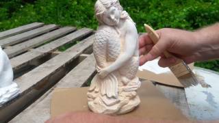 Painting concrete statuary with an easy marble like finish [upl. by Neivad]