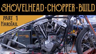 Hardtail Install  1979 80quot Shovelhead Chopper Build Part 1  Mazi Moto [upl. by Geibel]